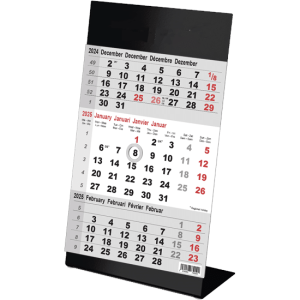 Kantoorkalender 3-maand 2025 Color zwart