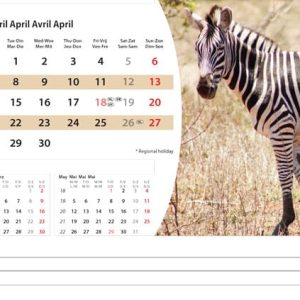 Bureaukalender Wildlife 2025 - April