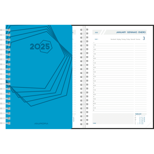 Agenda Daily wire-o 2025 Blauw