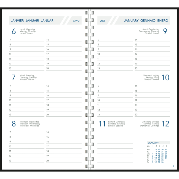 Zakagenda Visuplan 2025 spiraal