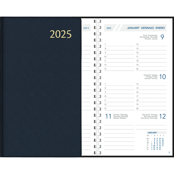 Zakagenda Visuplan 2025 spiraal blauw