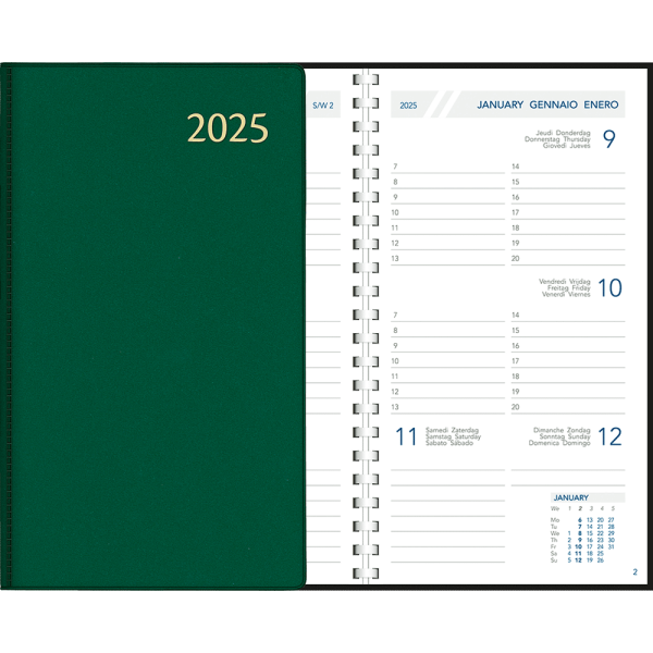 Zakagenda Visuplan 2025 spiraal groen