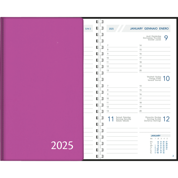 Zakagenda Visuplan 2025 spiraal purper