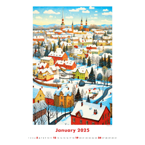 Muurkalender Art Naive by AI 2025 - Januari