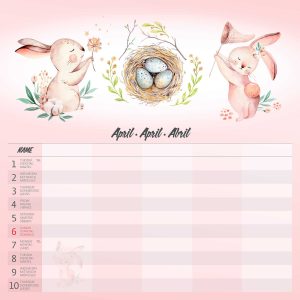 Muurkalender Family Planner 2025 - April