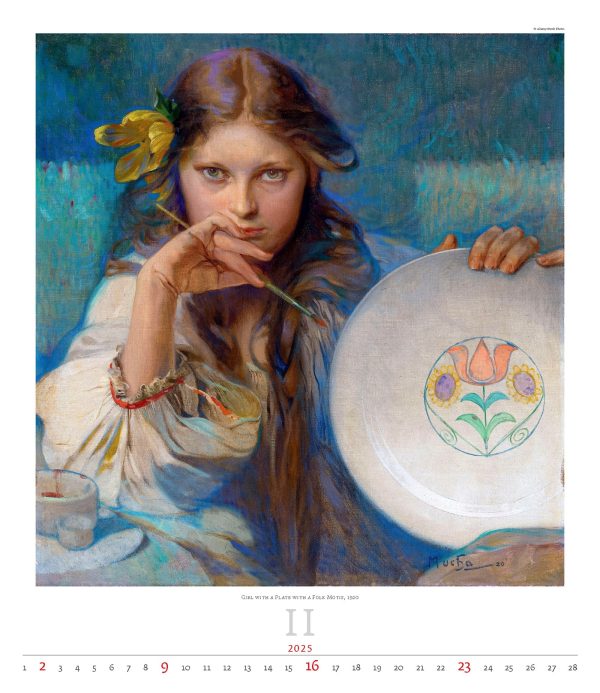 Kunstkalender Alfons Mucha 2025 - Februari