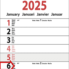 Strookkalenders 2025