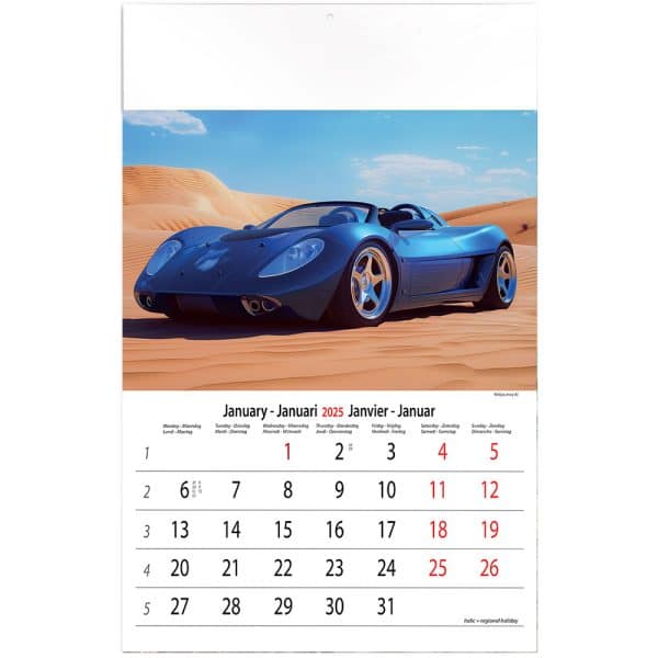 muurkalender Sports Cars by AI 2025 - Januari