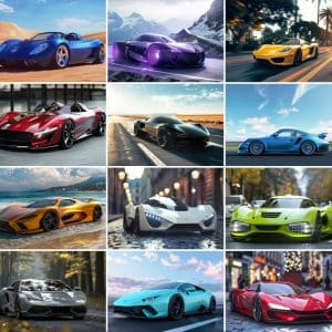 muurkalender Sports Cars by AI 2025 - Prenten