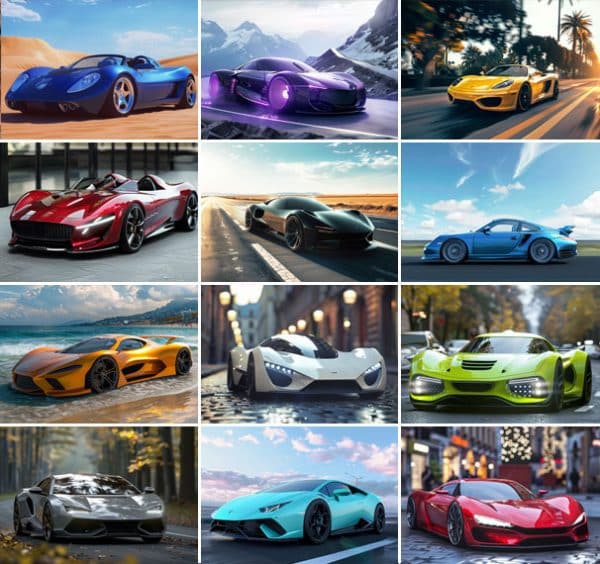 muurkalender Sports Cars by AI 2025 - Prenten